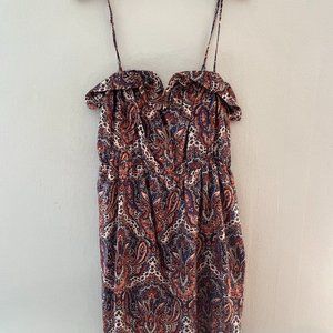 100% Silk Paisley J Crew Mini Slip Dress
